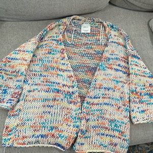 Colorful Zara open front sweater